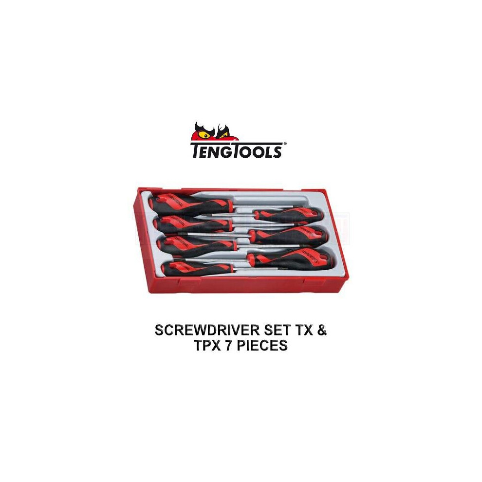 Teng Tools 7Pc Tx & Tpx Type Screwdriver Set In Modular Tray Tt917txn 5020385063372