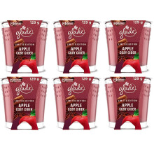 Glade Scented Candle Apple Cosy Cider Christmas Fragrance 6x129g Home Decor Gift