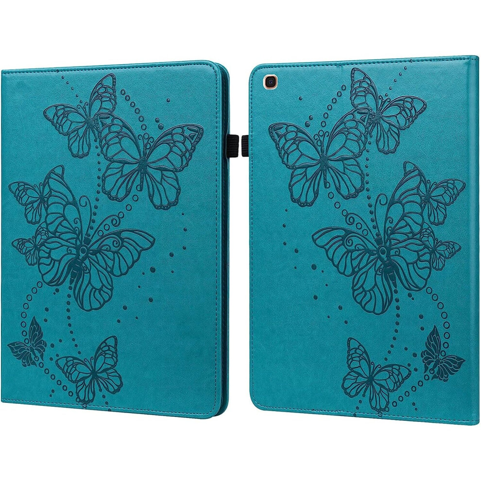 For Samsung Galaxy Tab 10.1 Inch 2019 T510 Slim Folding Stand Folio Tablet Case, Adjustable Fixing With Card Slot Shockproof Tablet Case Blue 7042558900503