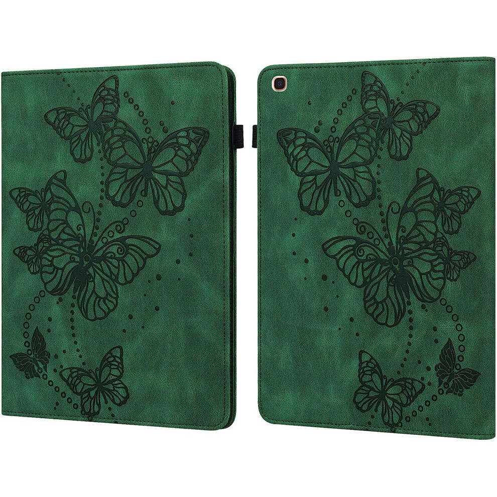 For Samsung Galaxy Tab 10.1 Inch 2019 T510 Slim Folding Stand Folio Tablet Case, Adjustable Fixing With Card Slot Shockproof Tablet Case Green 7042558900534