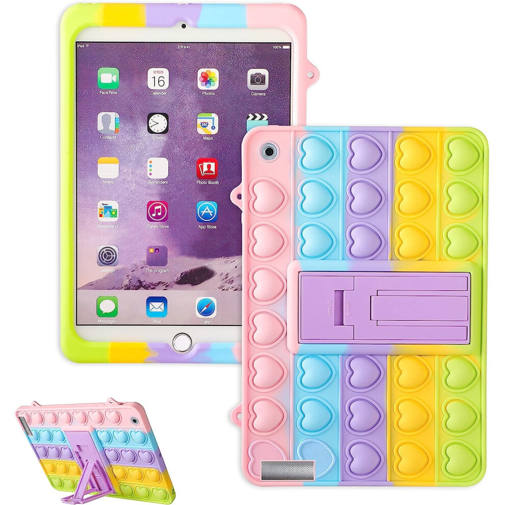 Photos - Other for Computer TIANFU Color Heart Case for iPad 2/3/4 Cartoon Funny Kawaii Cute Silicone Fun Cover Stylish Fashion Unique Design Fidget Protective