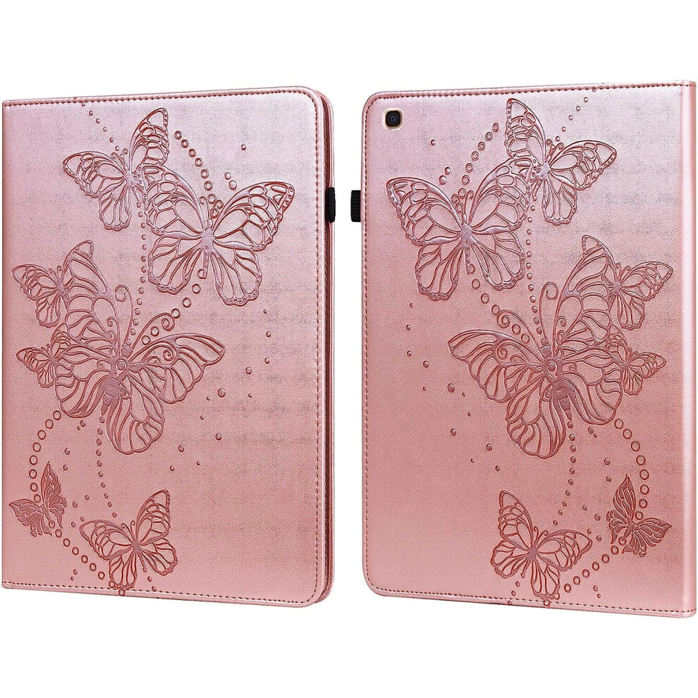 For Samsung Galaxy Tab 10.1 Inch 2019 T510 Slim Folding Stand Folio Tablet Case, Adjustable Fixing With Card Slot Shockproof Tablet Case Pink 7042558900527
