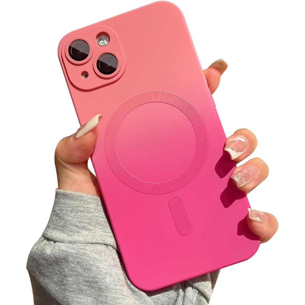 Magnetic iPhone 13 Case [Compatible with MagSafe], Cute Gradient Color Case for Women & Men, Soft TPU Shockproof with Camera Lens Protector Case-image-OPC-PBZ89YM-NEW