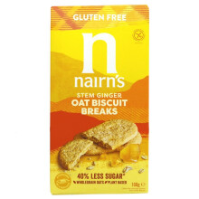 Nairn's GF Biscuit Breaks Stem Ginger 160g ( pack of 12 )