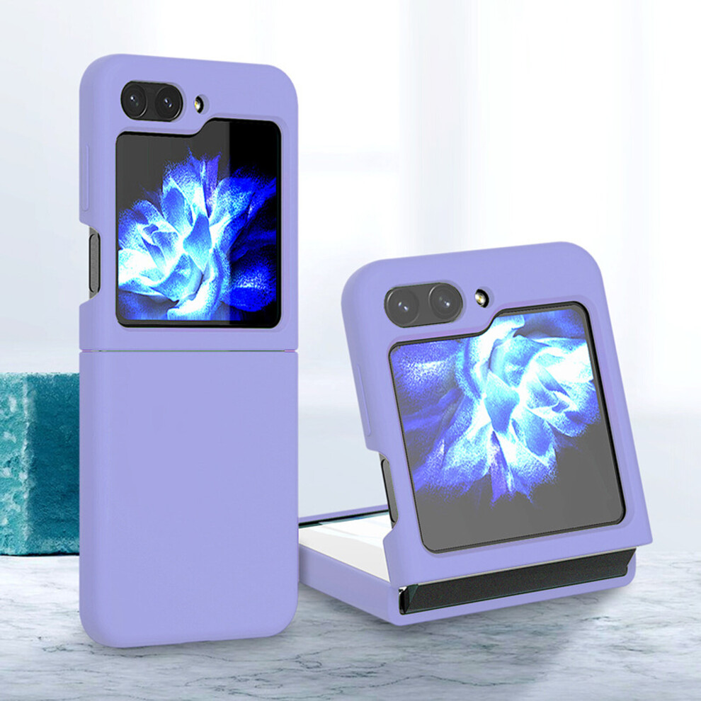 (Elegant purple) Silicone Case For Samsung Galaxy Z Flip 5, Hard PC Case Galaxy Z Flip 5, Shockproof Anti-drop Protective Cover For Samsung Galaxy Z Flip 5 5G