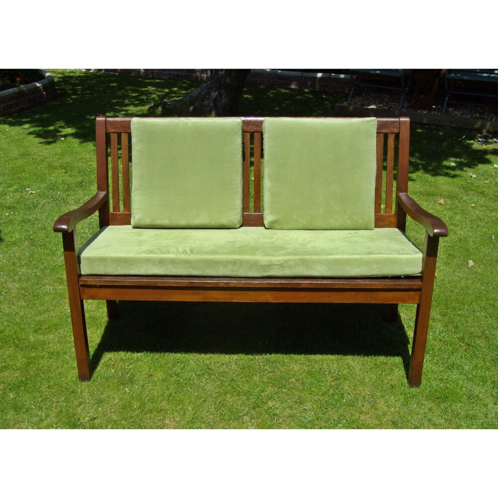 (4ft (122cm) Bench Cushion) Garden Bench Cushion / Set, GREEN FAUX SUEDE
