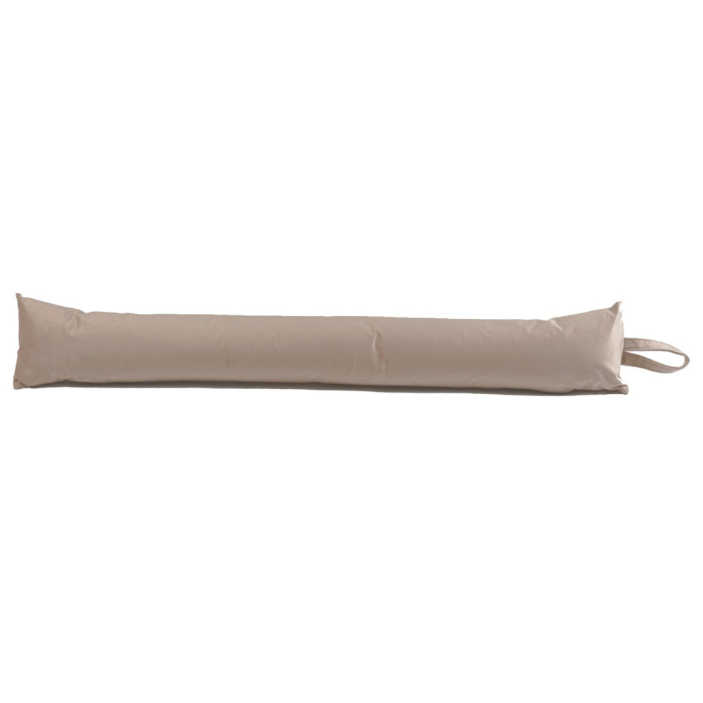 (Beige, 4ft) Velvet Draught Excluder Plush Soft Extra Long Door Draft Stopper