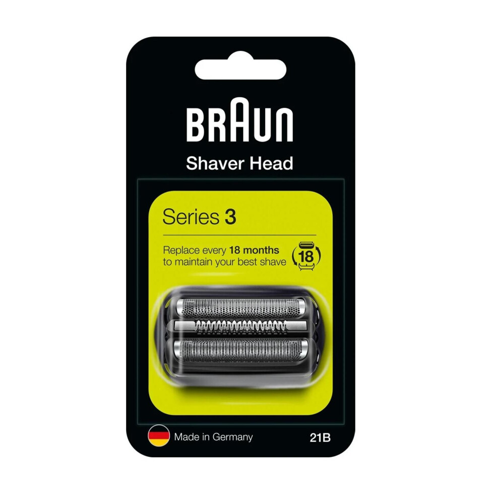 Braun 21B Series 3 Electric Shaver Replacement Cassette Cartridge Foil - Black