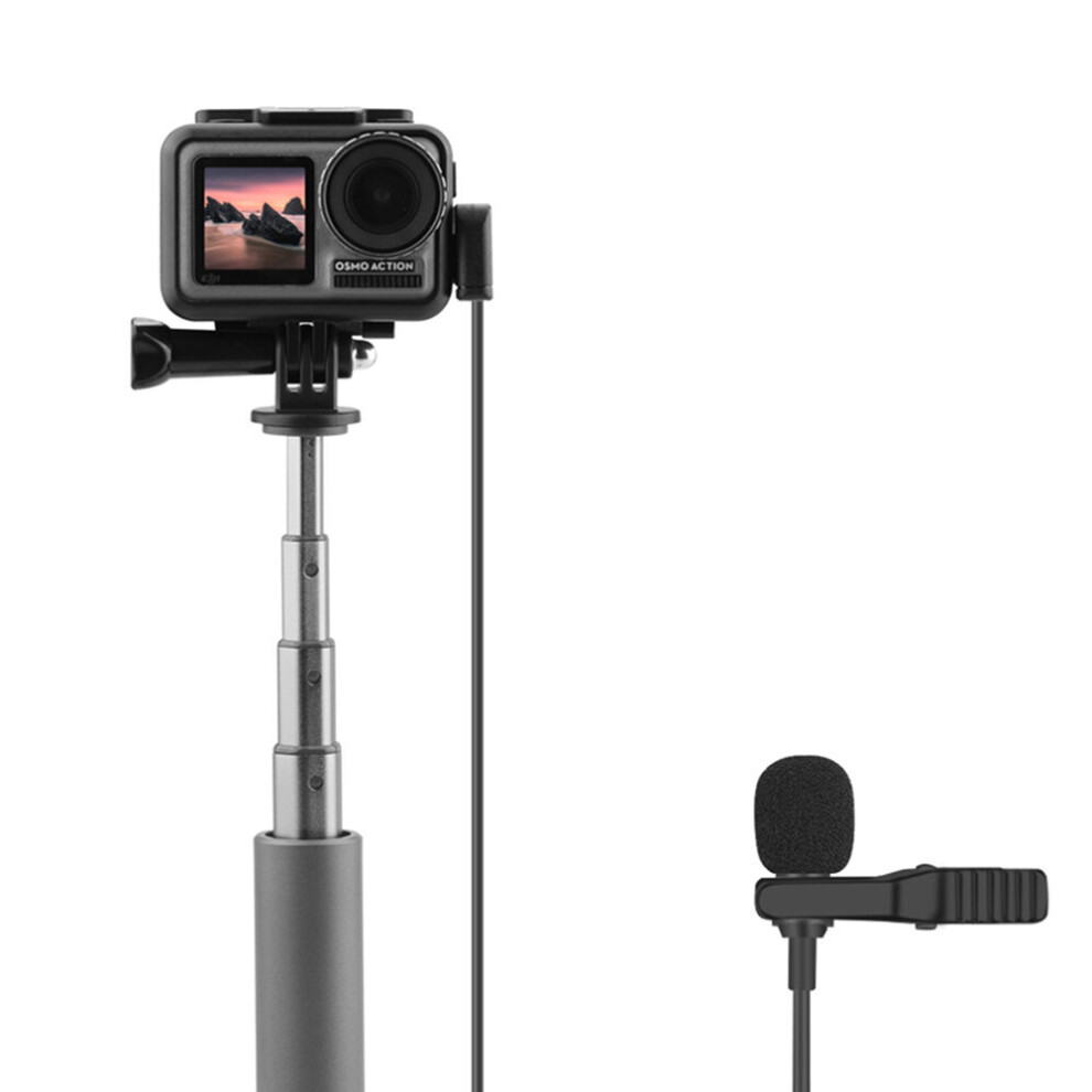 Lavalier Microphone Lapel Clip-On Mic Accessories For Dji Osmo Action/Osmo Pocket Camera Black 6900073949210