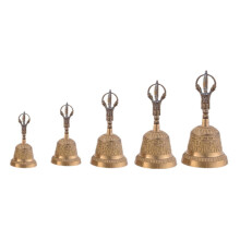 5 Sizes Gold Copper Handheld Bells Zen Spiritual Meditation Singing Brass Craft