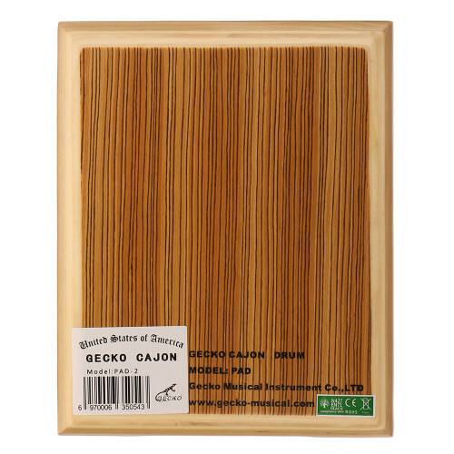 Gecko Percussion PAD-2 Zebra Wood Cajon Box Drum 1