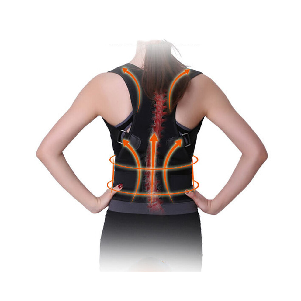 KALOAD Back Brace Support Belt Magnet Heating Adjustable Back Posture Corrector Spine Back Shoulder Posture Correction Vest