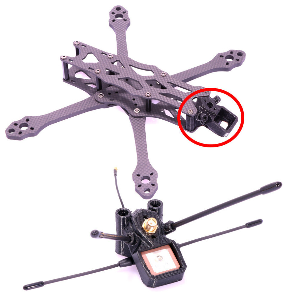 3D Printing Tpu Gps Tbs T-Type Antenna Mount Support Bn180 Gps Tbs Crossfire Immortal T V2 Antenna For Impulserc Apex Rc Fpv Racing Drone Black 6900087882664