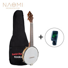NAOMI Banjolele BanjoUke SideKicks Tenor Banjolele W/Gig Bag + Tuner +Strap BANJOUKE Ukulele Banjo Family Instrument