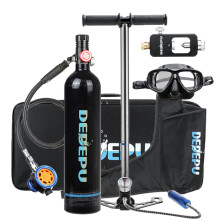 6 Pcs 1L Mini Scuba Oxygen Air Tank Set Diving Cylinder Breathing Valve Adapter Diving Glasses Underwater Equipment