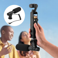 3.5mm Condenser Camera Microphone Live Recording for DJI OSMO POCKET2 Handheld Gimbal Accessories Black