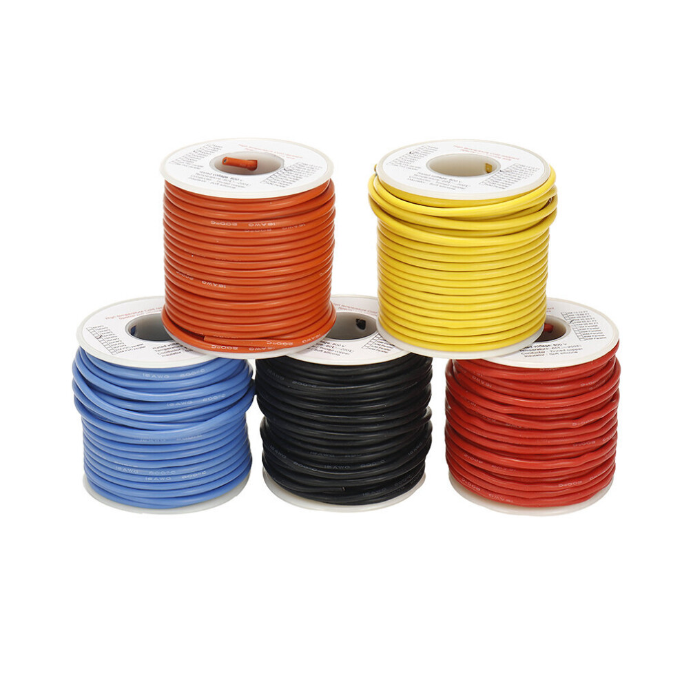 Euhobby 20M 16Awg Soft Silicone Line High Temperature Tinned Copper Wire Cable For Rc Battery 716468113212