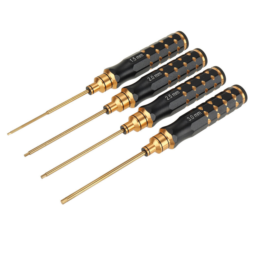 4Pcs 1.5/2.0/2.5/3.0Mm Titanium Alloy Hex Screwdriver Tool Kit For Rc Fpv Drone 6903137578258