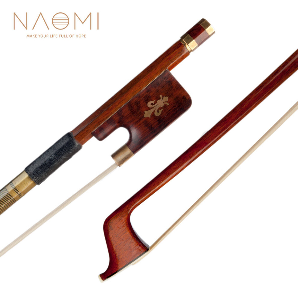 NAOMI Advanced 4/4 Cello Bow Brazilwood Bow Round Stick AAA Grade White Horsehair Snakewood Frog Handmade Bow