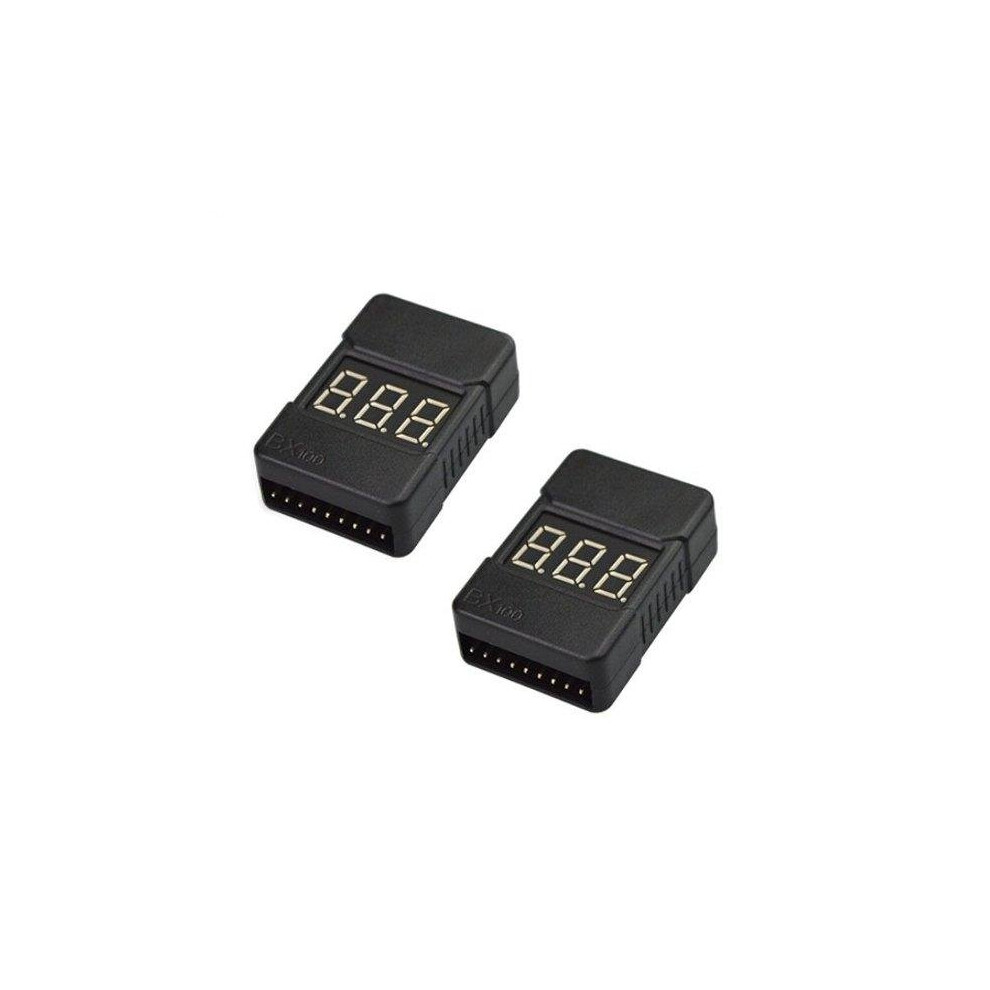 2Pcs Bx100 Battery Voltage Tester Meter Low Voltage Alarm Buzzer For 1~8S Lipo Battery 6901249373334