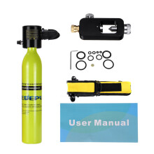 0.5L Scuba Diving Tank Set Underwater Scuba Tank Scuba Adapter Breathing Nozzle with Storage Bag for Swimming Water Sport