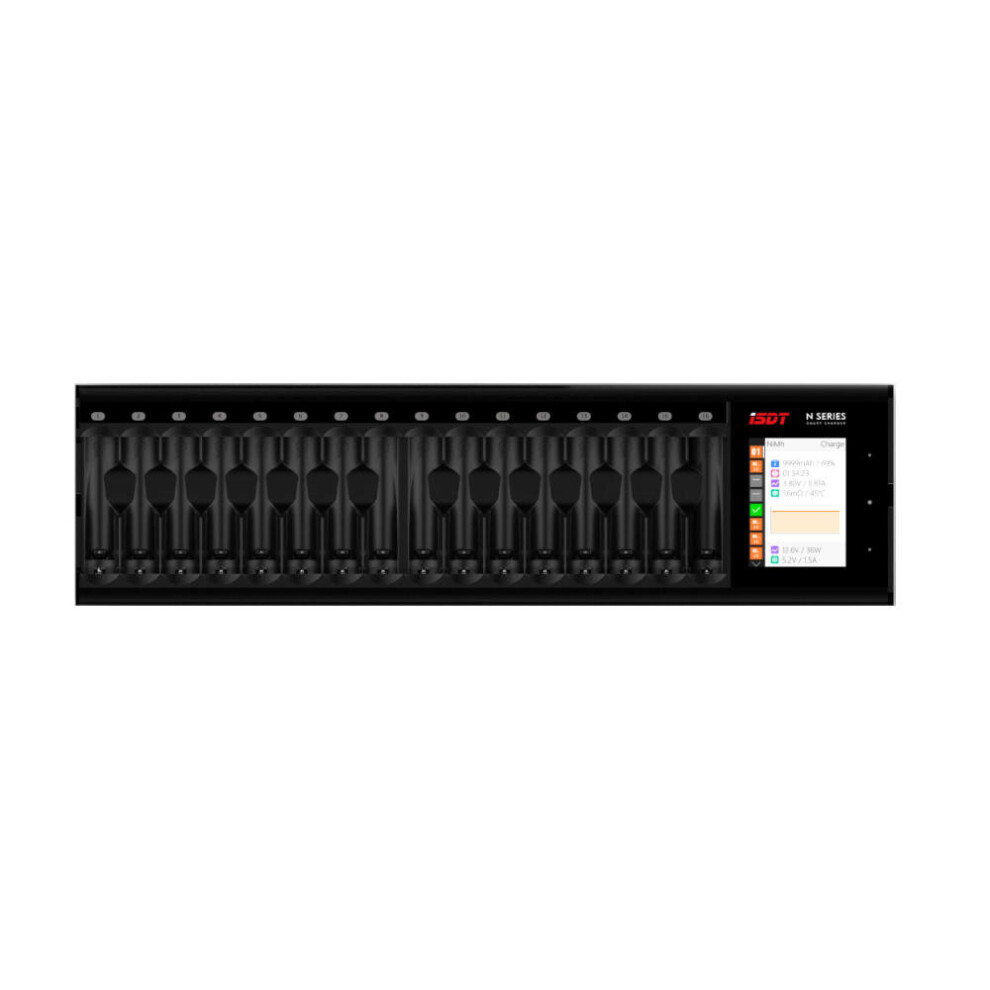 Isdt N16 36W 1.5A 16 Slots Lcd Aa/Aaa Battery Quick Charger For Liion Lihv Life Nimh Nicd Nizn 6906136917820