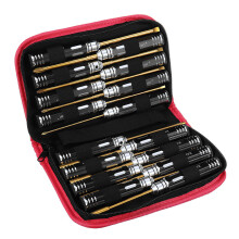 Yunzhong 16Pcs Hex Phillips Screw Nut Flat Screwdriver Tools Box Set with Bag for RC Model