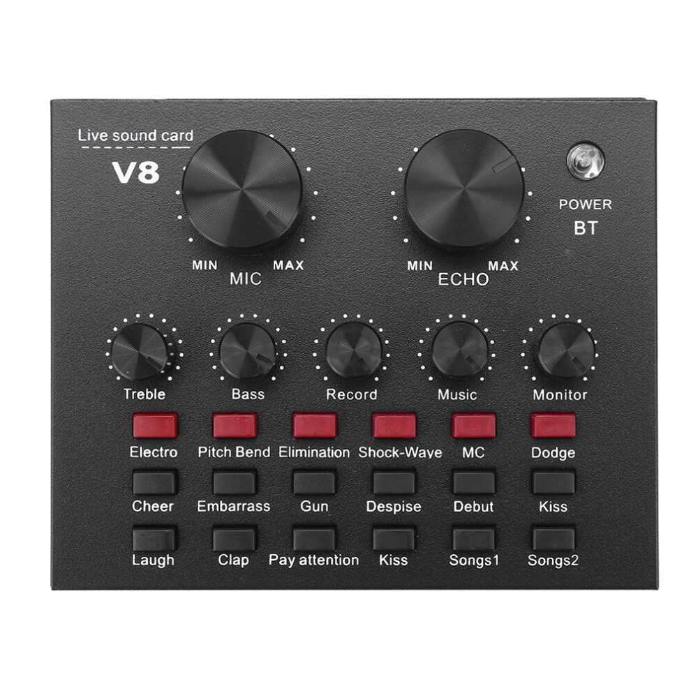 External Audio Mixer V8 Sound Card Usb Interface With 6 Sound Modes Multiple Sound Effects 3337128806281