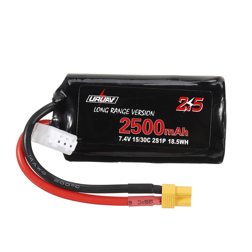 Uruav 7.4V 2500Mah 15/30C 2S Long Range Li-Ion Battery Xt30 Plug For Fpv Racing Drone 6906766418353