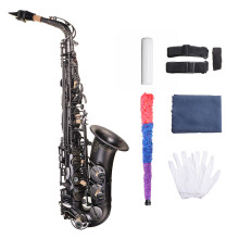 MY S0205 Matte Black Nickel Plated Alto E Flat Saxophone Body Carved White Shell Buckle