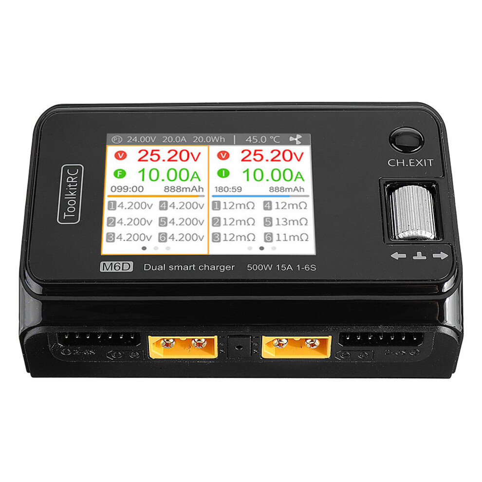 Toolkitrc M6d 500W 15A High Power Dc Dual Smart Charger Discharger For 1-6S Lipo Lihv Lion Nimh Pb Battery 722553017419