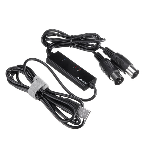 DOREMiDi MTU-10 MIDI to USB Cable USB MIDI Converter with Indicator Light FTP Proceesing Chip 2