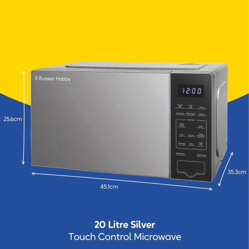 Russell Hobbs Russell Hobbs Silver Digital Microwave 20L 800W Touch Control RHMT2005S 1