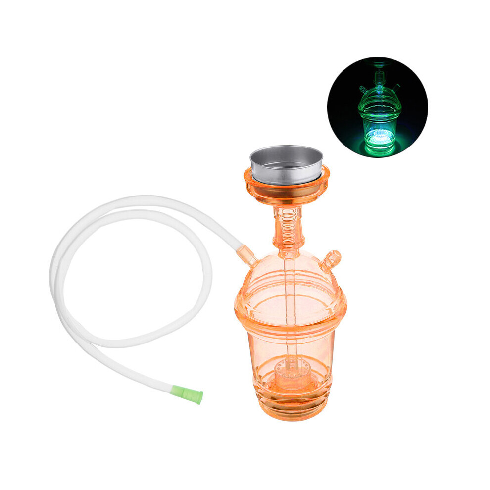 Outdoor Portable Colorful Hookah Shisha LED Light Base Glass Water Pipe Bottle Camping Travel