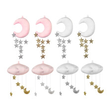 White Pink Moon Cloud And Star Baby Bed Hanging Room Decorations Accessories Nursery Decor Drop