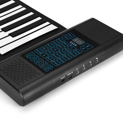KONIX PS61A Foldable Portable 61 Key Electronic Keyboard Roll Up Piano 2
