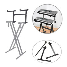 Adjustable Black Single Tube Heightening Electronic Piano Stand Keyboard Instrument Support Holder Parts Accessoreis