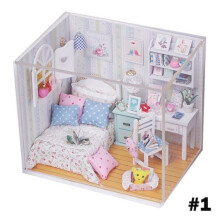 New Kits DIY Wood Dollhouse Piano Miniature With Light Furniture Cover assembly Doll House