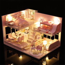 DIY Doll House Pink Model Birthday Gift Girlfriend Creative Gift Educational Toy House With Furniture