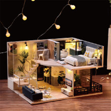 CUTEROOM L-032-B Cozy Time Space Sense Innovative Design Double-layer LOFT Assembled Doll House With Furniture