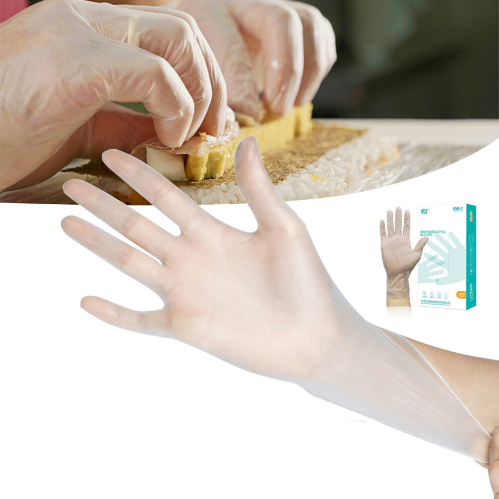 100 Pcs Disposable Transparent Pvc Glove Safety Oil-Resistant Camping Picnic Bbq 619470776157