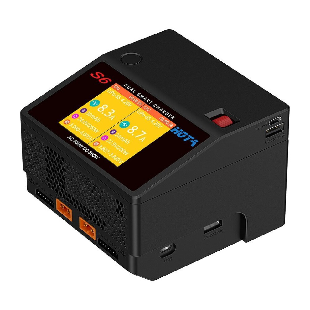 Hota S6 Ac 400W Dc 325W*2 15A*2 Dual Channel Lipo Charger For 1-6S Lihv/Lipo/Life/Lilon Battery 6900968728906