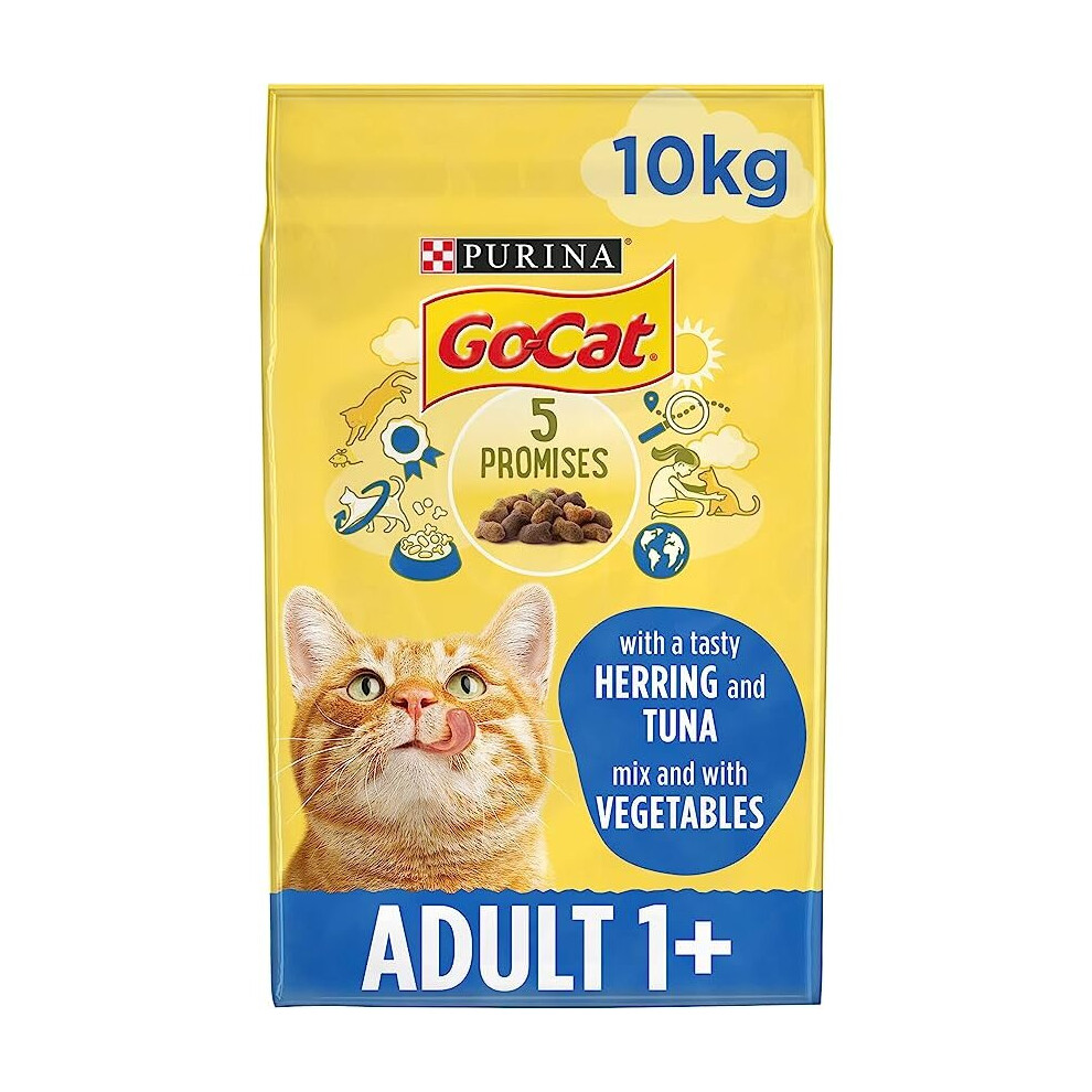 Go Cat Adult Dry Cat Food Tuna Herring & Veg 1 x 10kg Pack