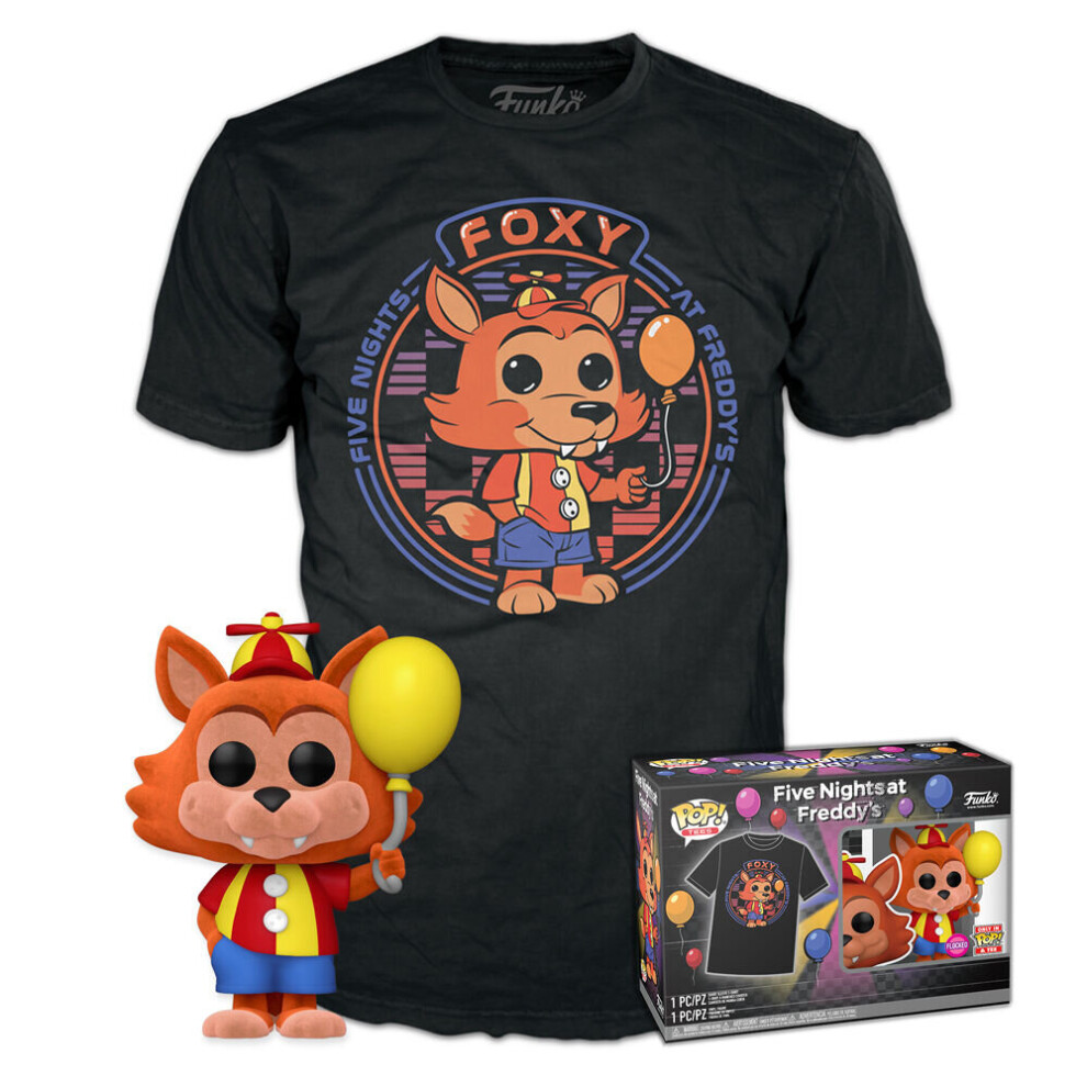 (L) Funko Set Figure POP & Tee Five Nights At Freddys Ballon Foxy Exclusive