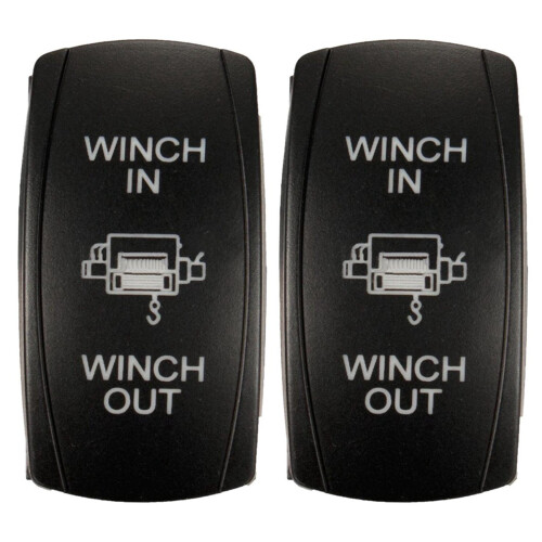 2X 7Pin laser-Momentary Rocker Switch Winch In Winch Out 12V ON-OFF-ON ...