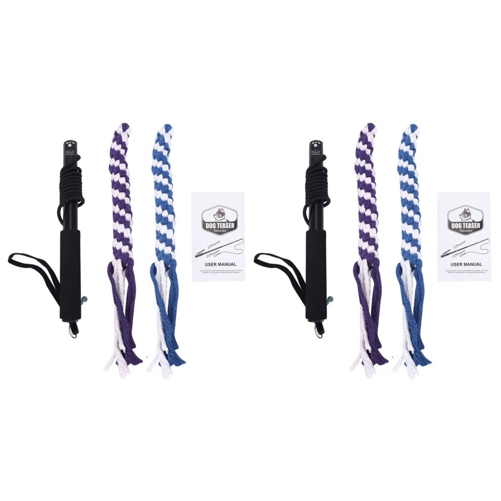 2X Flirt Pole Rope Tug Dog Toy, Braided Cotton Blend Rope Outdoor Interactive Toy for Pulling, Training(L)