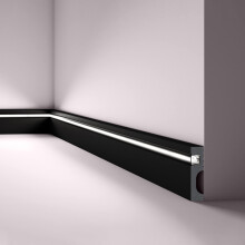 NMC IL11 BLACK WALLSTYL Skirting Stucco moulding for indirect lighting black 2 m