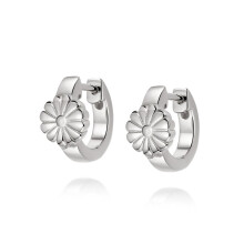 Daisy London Silver Daisy Bloom Huggie Earrings