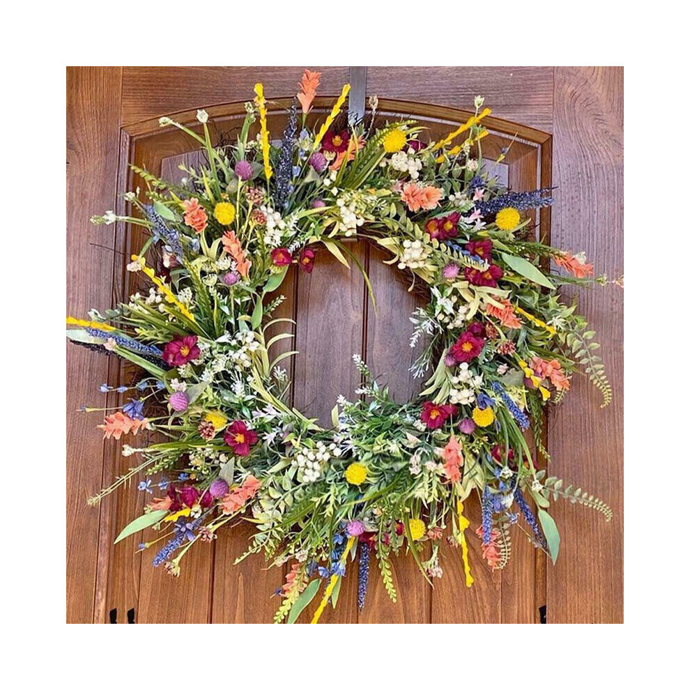 Spring Large Artificial Flower Wreath Front Door Wall Garland Home Party Decor