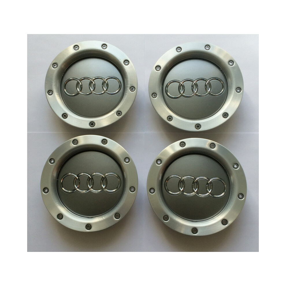 4pcs 147mm Audi Gray Wheel Center Caps Hubcaps Rim Caps 8D0601165K